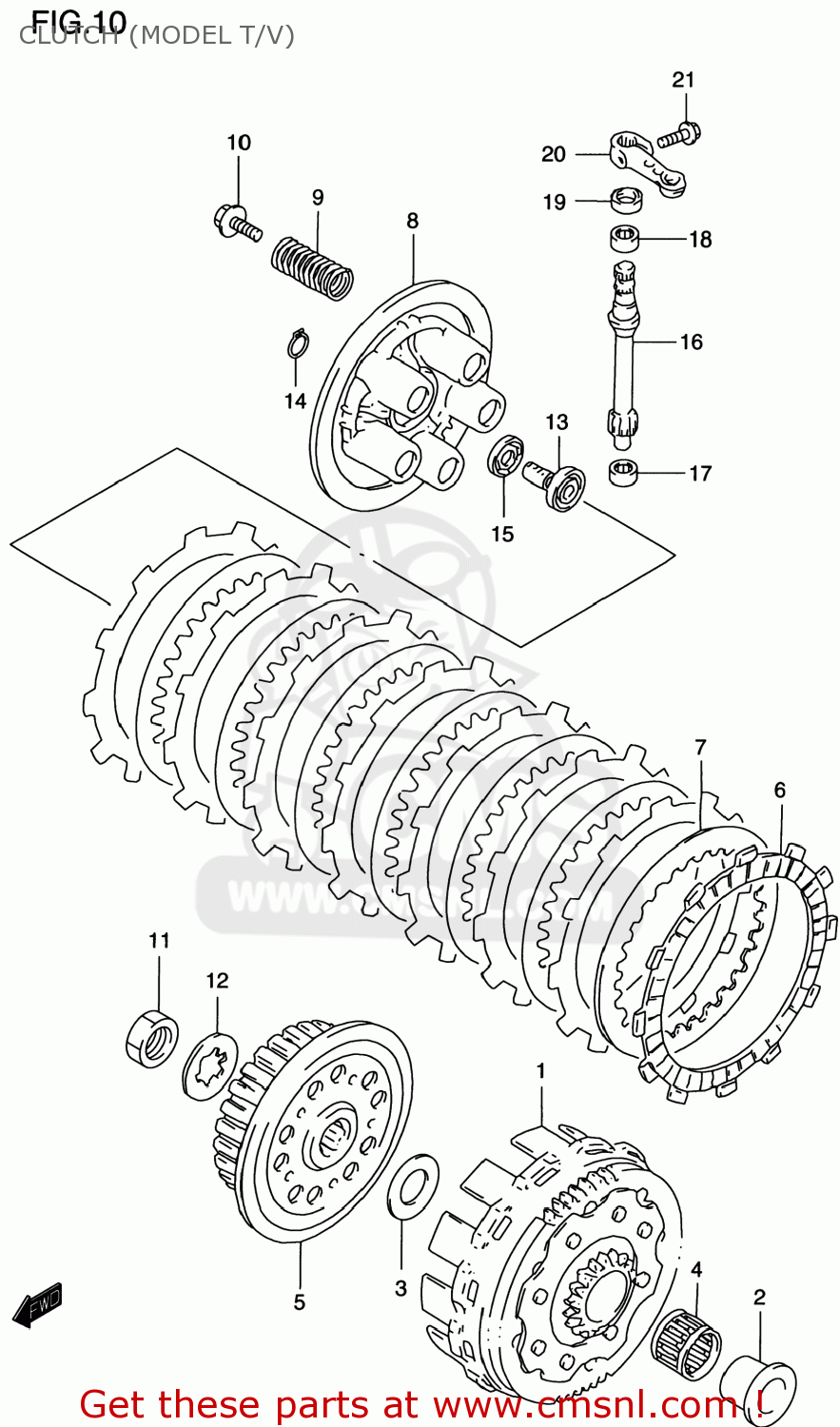 CLUTCH (MODEL T/V) RM125 1999 (X) USA (E03)