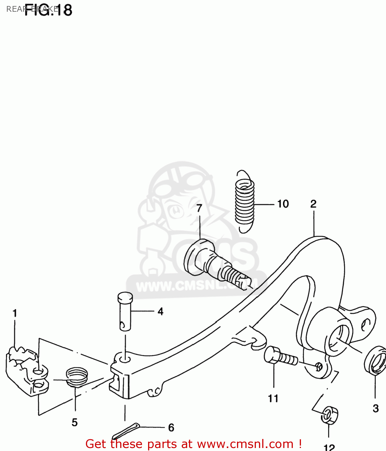 REAR BRAKE RM125 1999 (X) USA (E03)