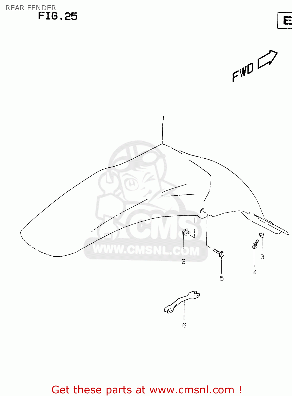 REAR FENDER RM125 1999 (X)