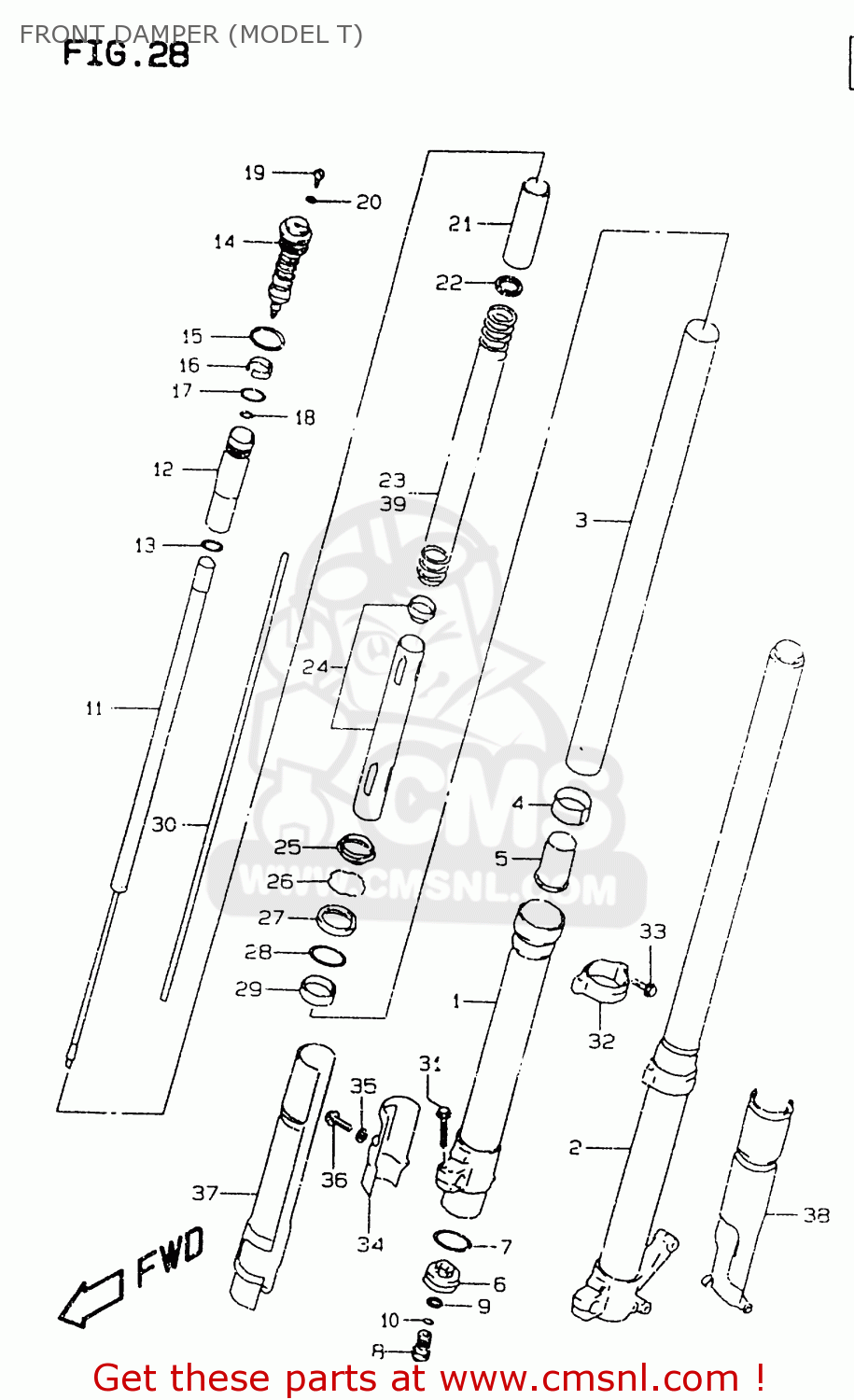FRONT DAMPER (MODEL T) RM125 1999 (X)