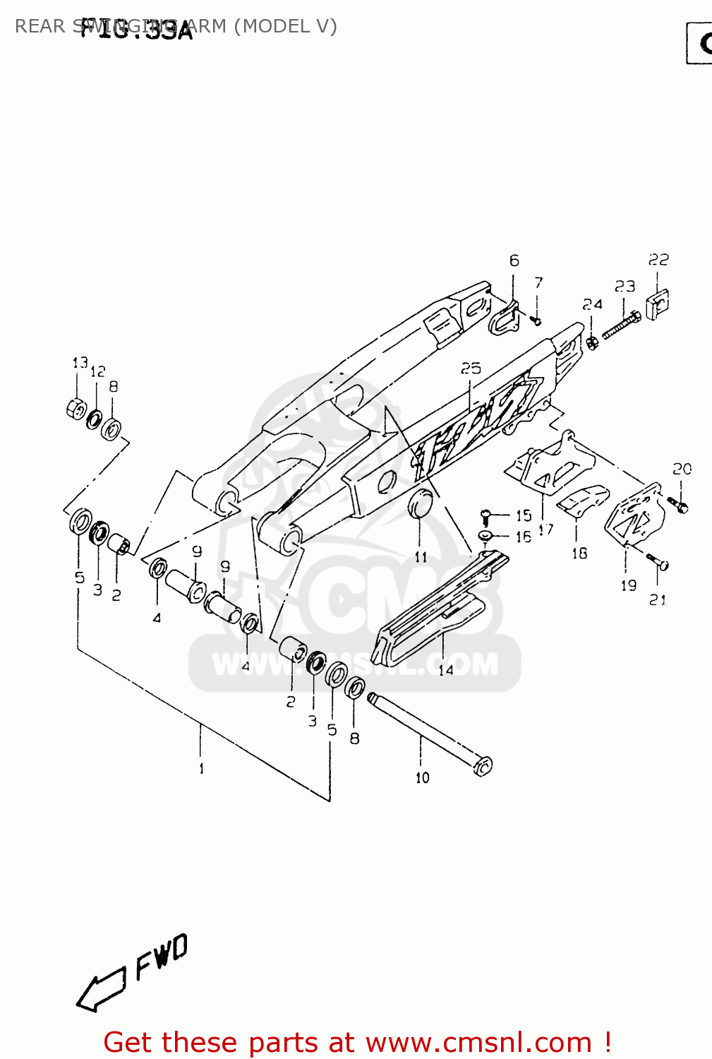 REAR SWINGING ARM (MODEL V) RM125 1999 (X)
