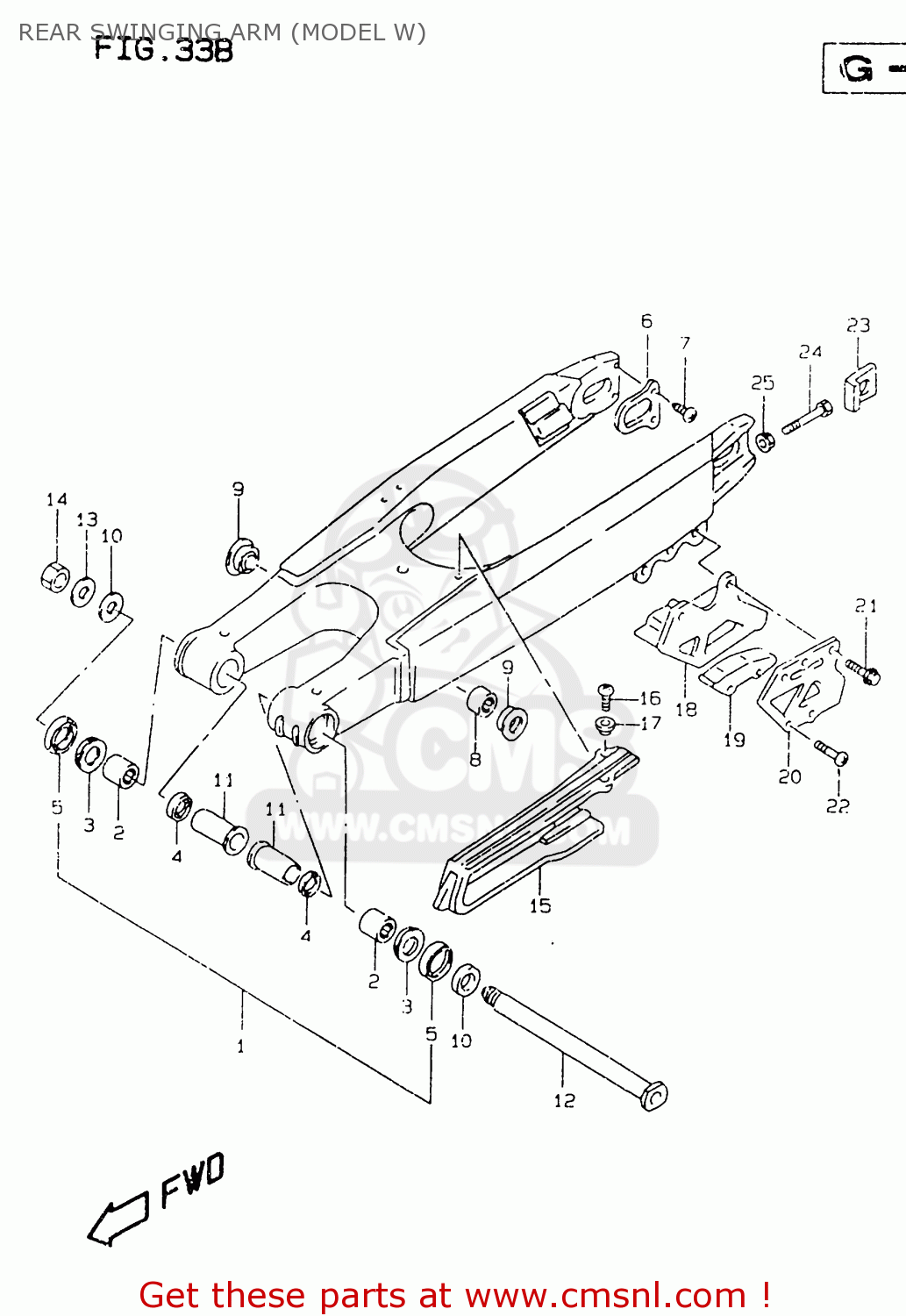REAR SWINGING ARM (MODEL W) RM125 1999 (X)