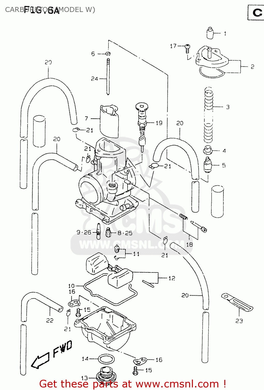 CARBURETOR (MODEL W) RM125 1999 (X)