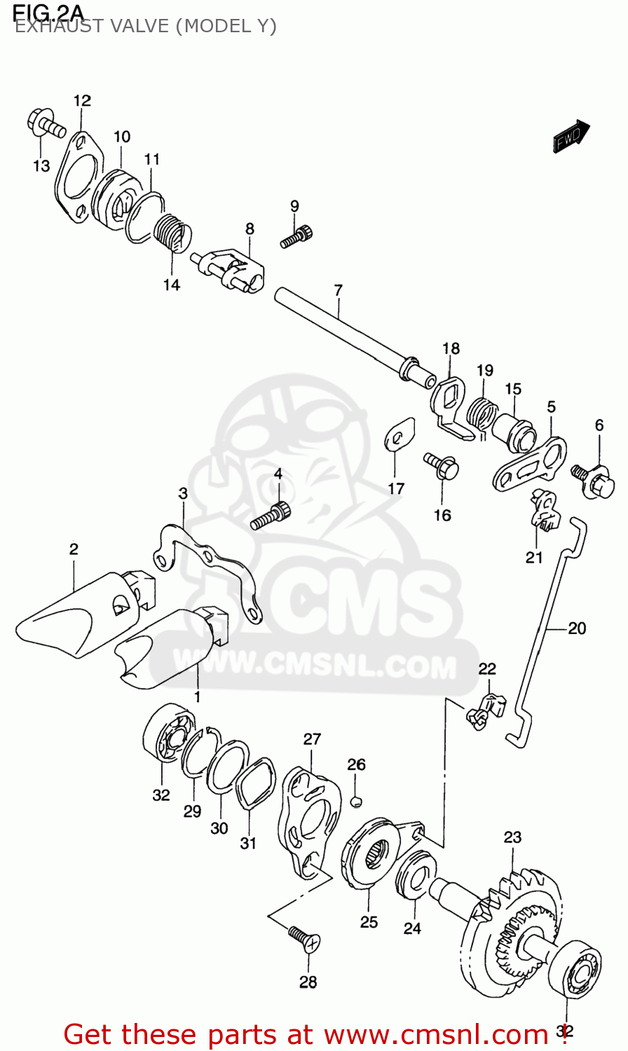EXHAUST VALVE (MODEL Y) RM125 2000 (Y) USA (E03)