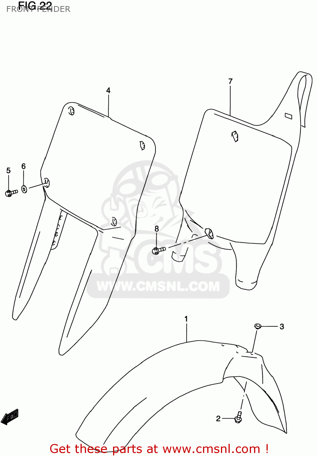 FRONT FENDER RM125 2000 (Y) USA (E03)