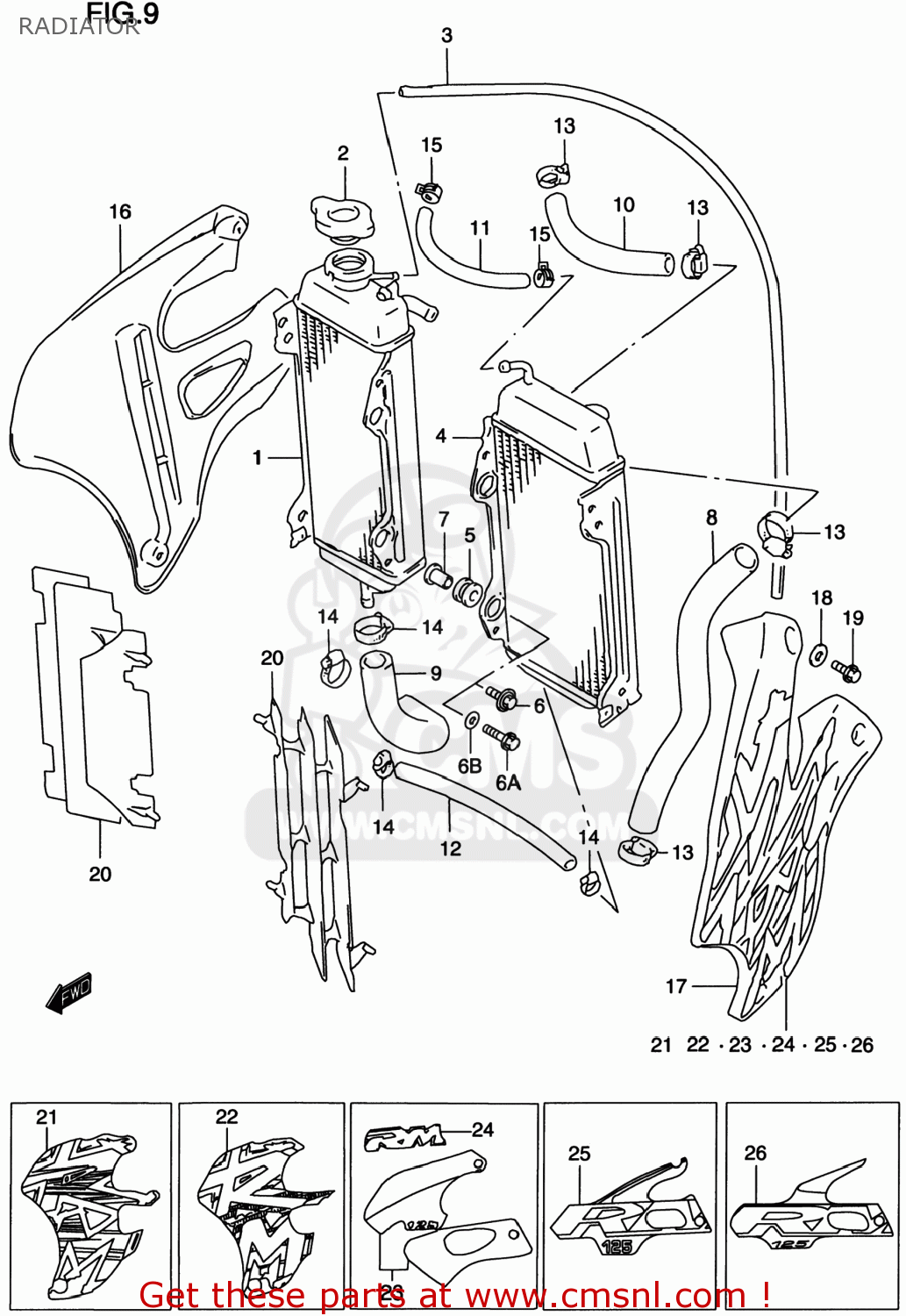 RADIATOR RM125 2000 (Y) USA (E03)