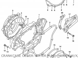 CRANKCASE COVER-WATER PUMP (MODEL W/X/Y) - RM125 2000 (Y) USA (E03)