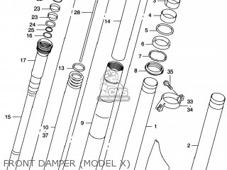 FRONT DAMPER (MODEL X) - RM125 2000 (Y) USA (E03)