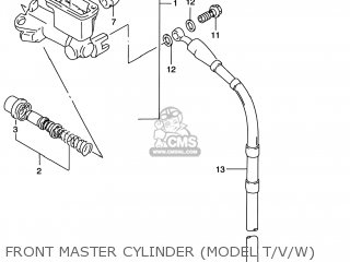 FRONT MASTER CYLINDER (MODEL T/V/W) - RM125 2000 (Y) USA (E03)
