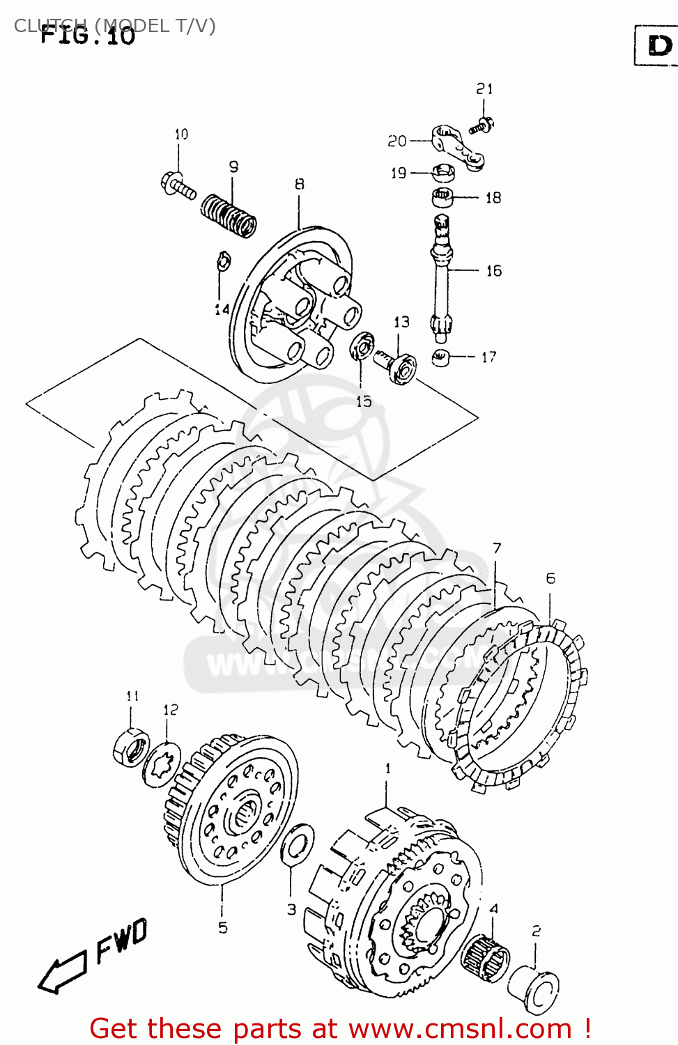 CLUTCH (MODEL T/V) RM125 2000 (Y)