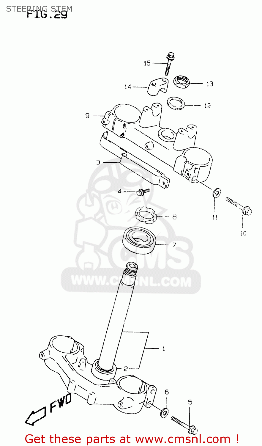 STEERING STEM RM125 2000 (Y)