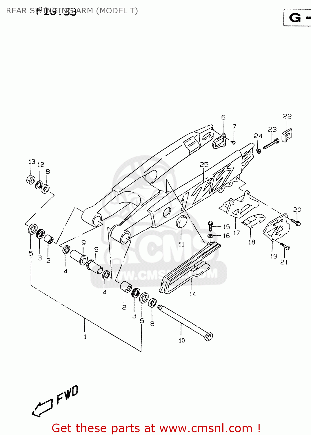 REAR SWINGING ARM (MODEL T) RM125 2000 (Y)
