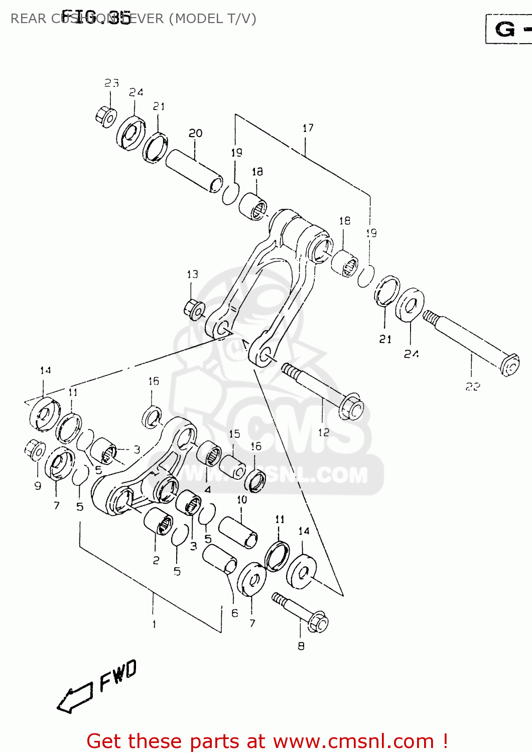 REAR CUSHION LEVER (MODEL T/V) RM125 2000 (Y)