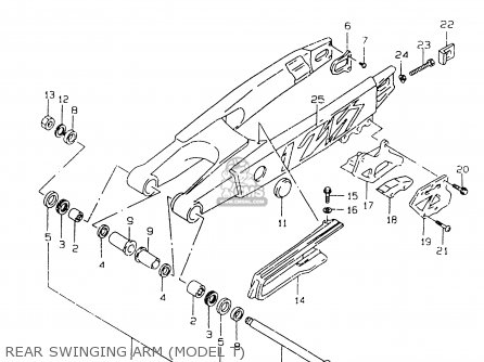 REAR SWINGING ARM (MODEL T) - RM125 2000 (Y)