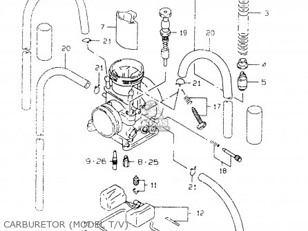 CARBURETOR (MODEL T/V) - RM125 2000 (Y)