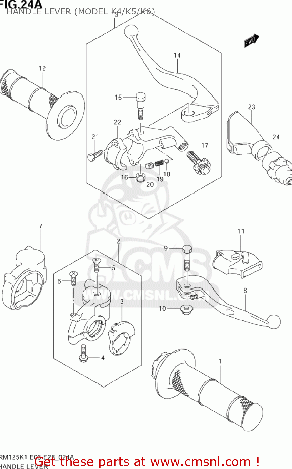 HANDLE LEVER (MODEL K4/K5/K6) RM125 2002 (K2) USA (E03)
