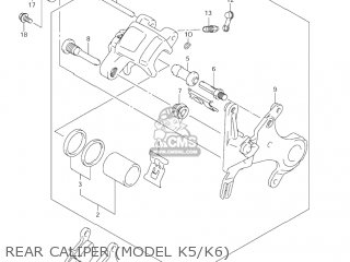 REAR CALIPER (MODEL K5/K6) - RM125 2002 (K2) USA (E03)