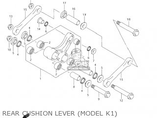 REAR CUSHION LEVER (MODEL K1) - RM125 2002 (K2) USA (E03)