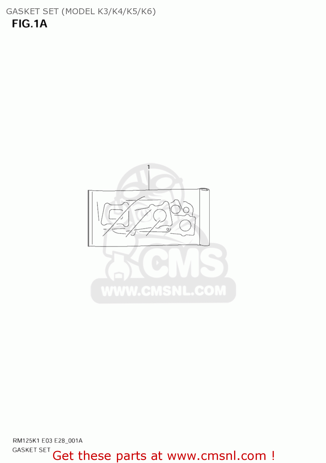 GASKET SET (MODEL K3/K4/K5/K6) RM125 2003 (K3) USA (E03)