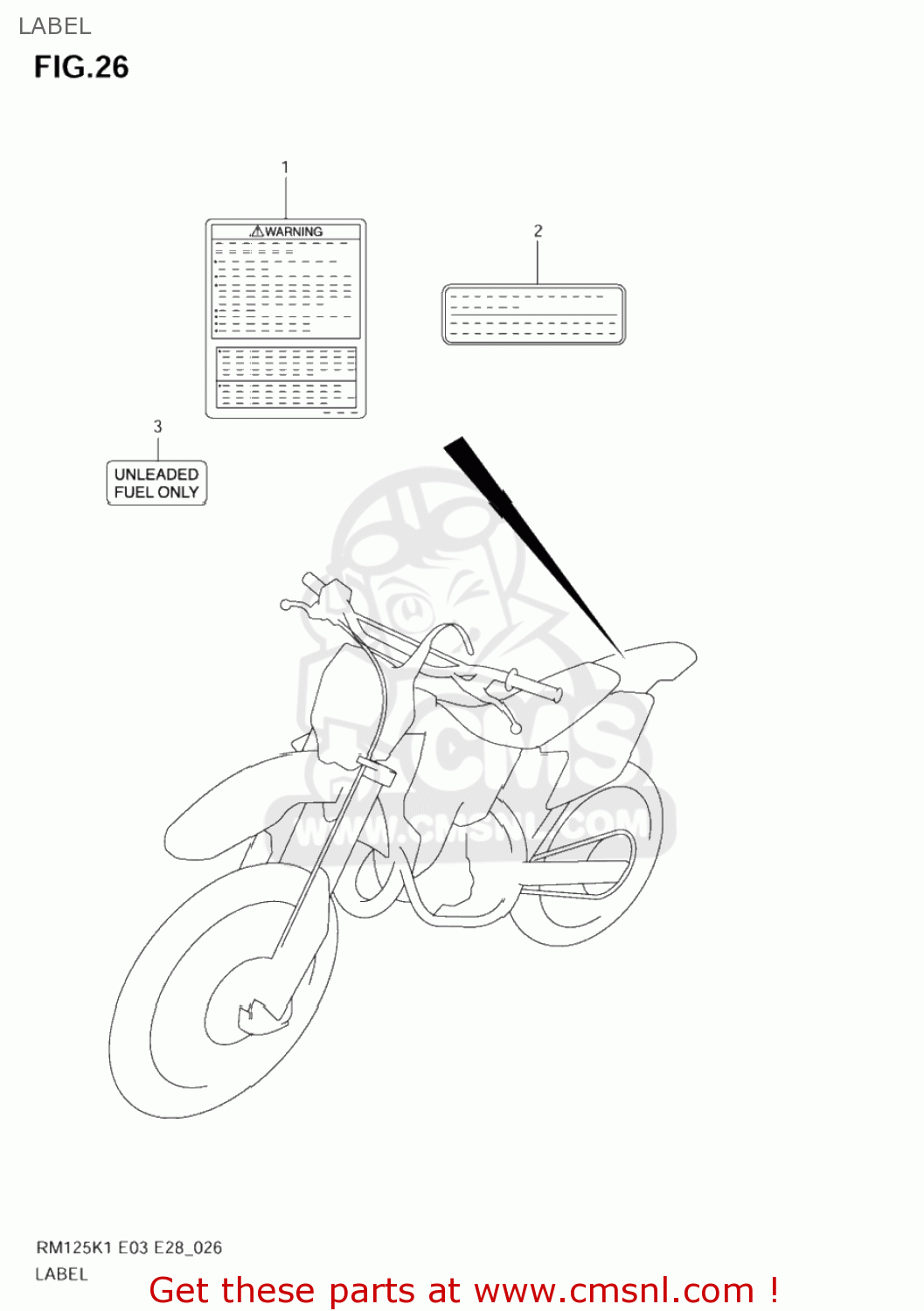 LABEL RM125 2003 (K3) USA (E03)