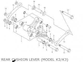 REAR CUSHION LEVER (MODEL K2/K3) - RM125 2003 (K3) USA (E03)