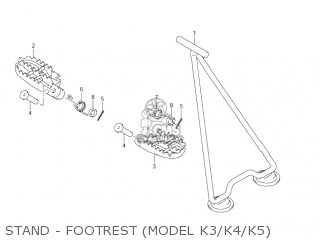 STAND - FOOTREST (MODEL K3/K4/K5) - RM125 2003 (K3) USA (E03)