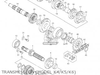 TRANSMISSION (MODEL K4/K5/K6) - RM125 2003 (K3) USA (E03)