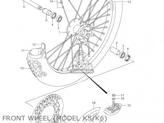 FRONT WHEEL (MODEL K5/K6) - RM125 2004 (K4) USA (E03)