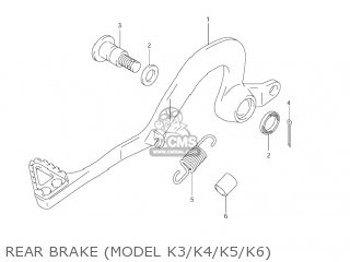 REAR BRAKE (MODEL K3/K4/K5/K6) - RM125 2004 (K4) USA (E03)