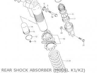 REAR SHOCK ABSORBER (MODEL K1/K2) - RM125 2004 (K4) USA (E03)