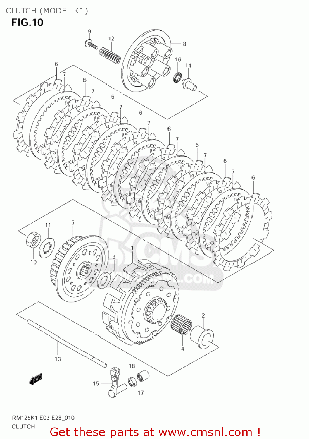 CLUTCH (MODEL K1) RM125 2005 (K5) USA (E03)