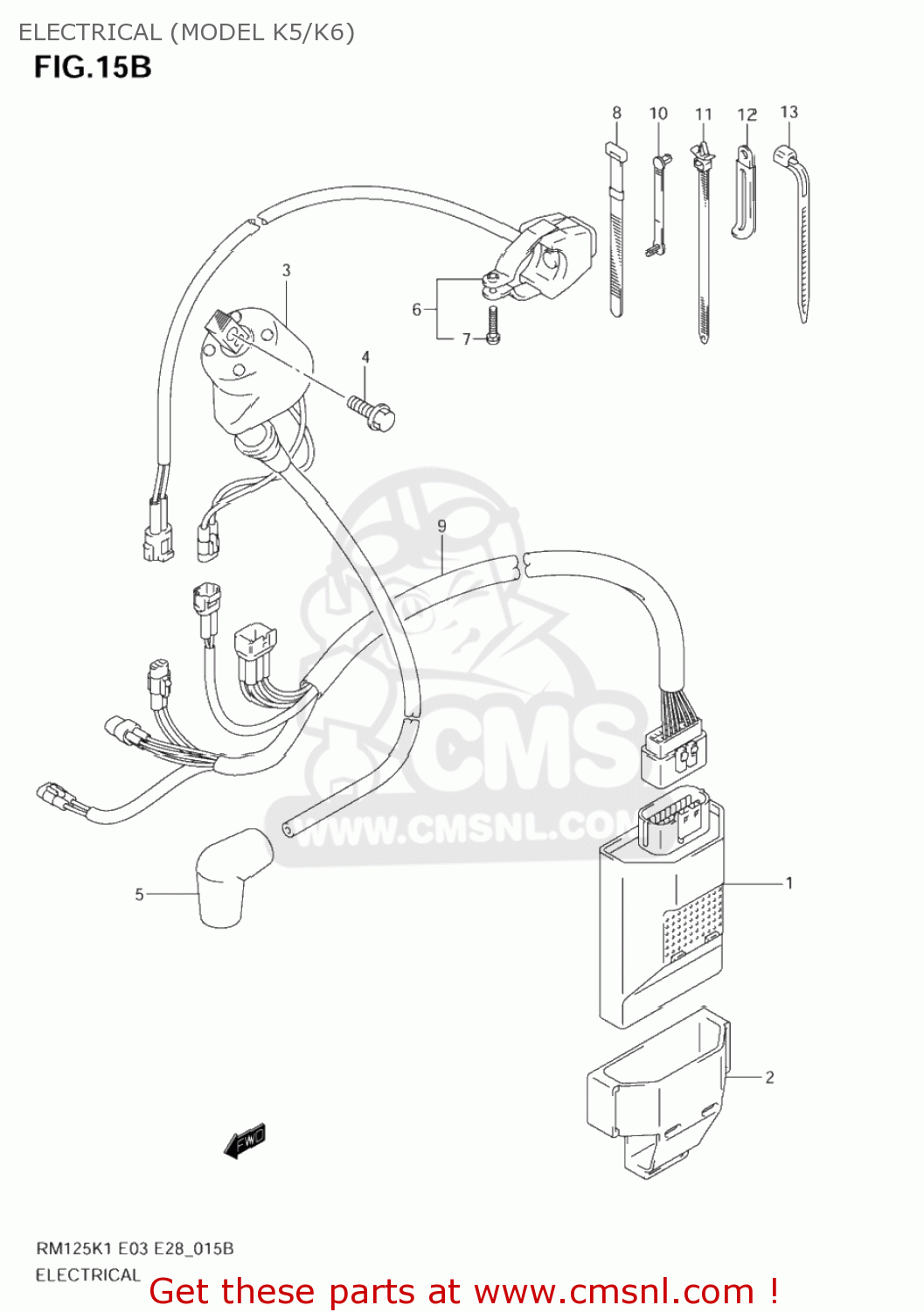 ELECTRICAL (MODEL K5/K6) RM125 2005 (K5) USA (E03)