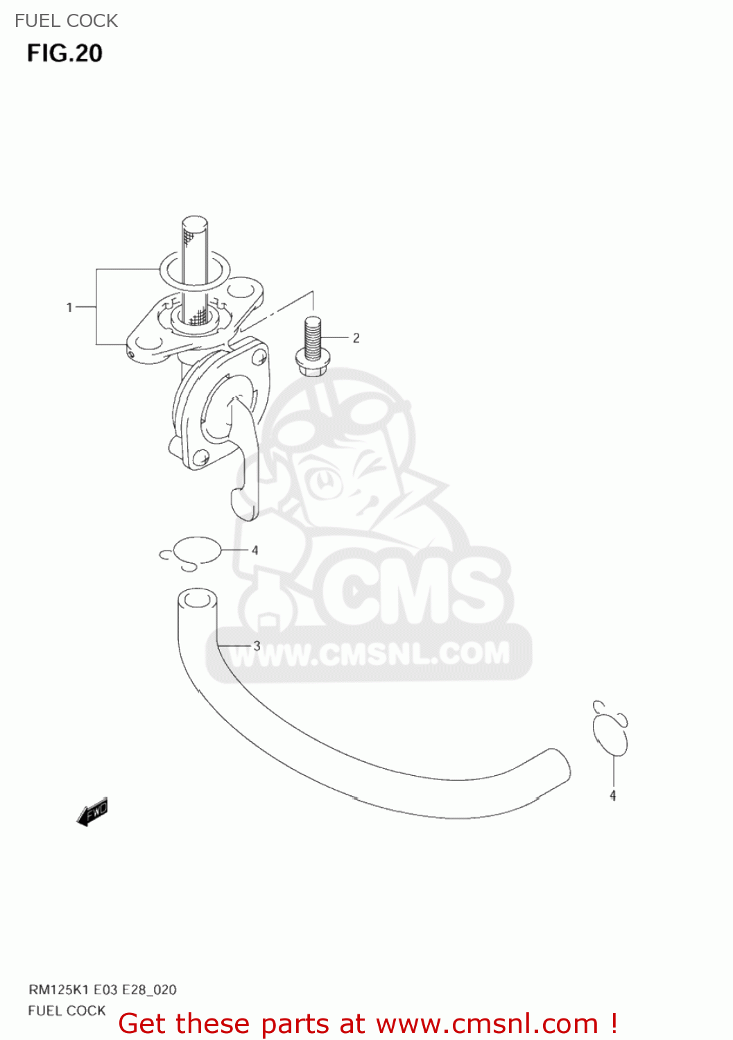 FUEL COCK RM125 2005 (K5) USA (E03)
