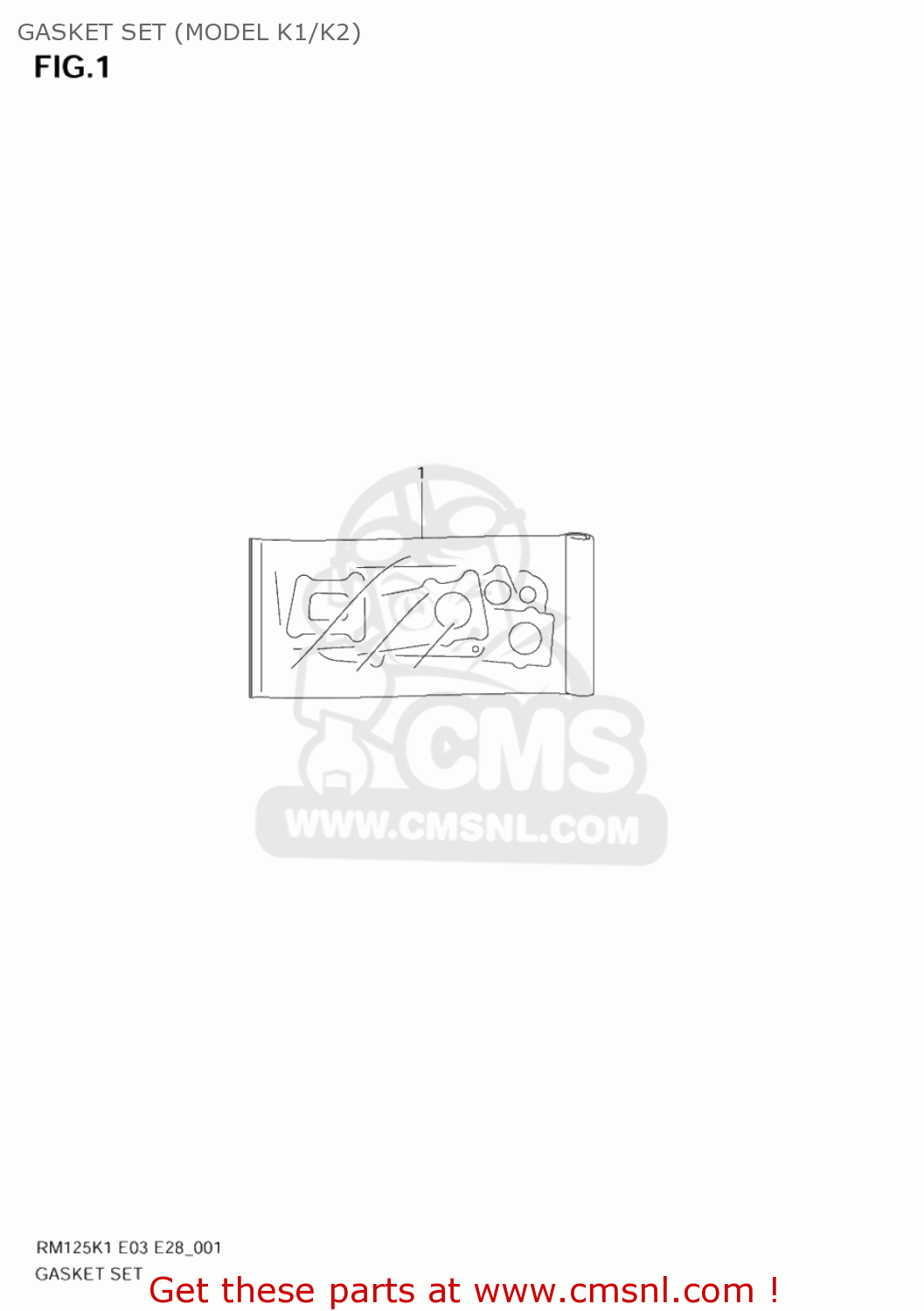 GASKET SET (MODEL K1/K2) RM125 2005 (K5) USA (E03)