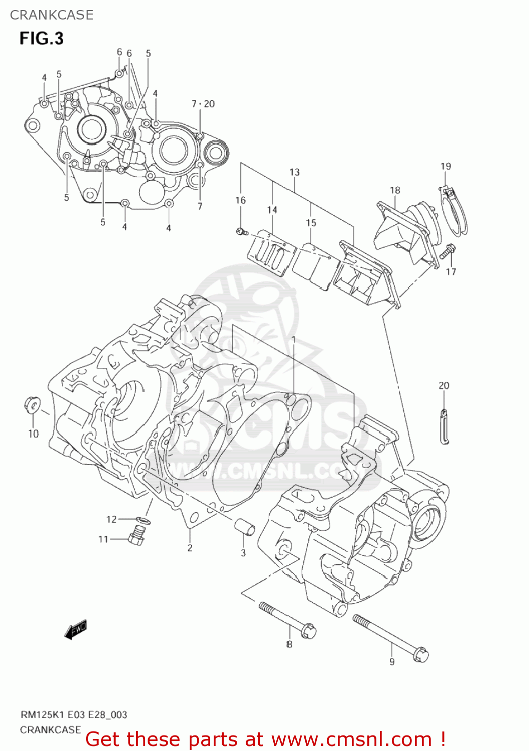 CRANKCASE RM125 2006 (K6) USA (E03)