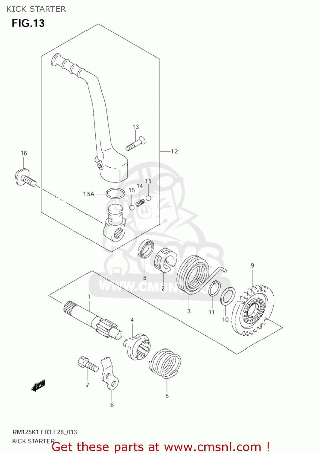 KICK STARTER RM125 2006 (K6) USA (E03)