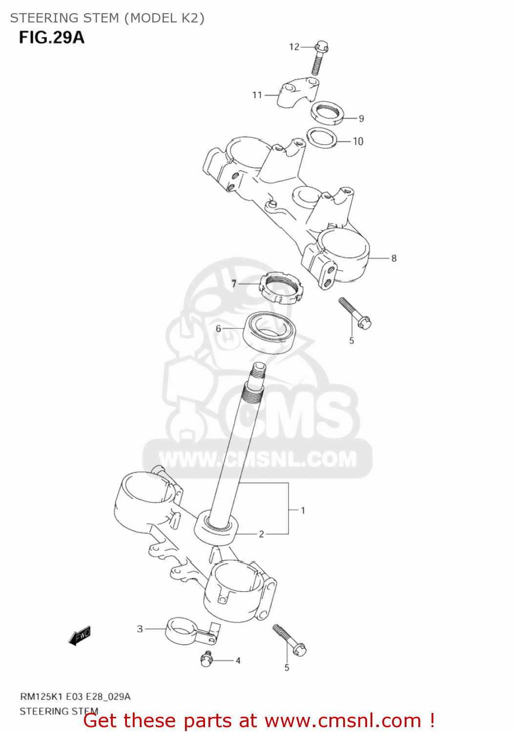 STEERING STEM (MODEL K2) RM125 2006 (K6) USA (E03)
