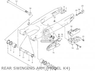 REAR SWINGING ARM (MODEL K4) - RM125 2006 (K6) USA (E03)