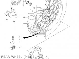 REAR WHEEL (MODEL K3) - RM125 2006 (K6) USA (E03)