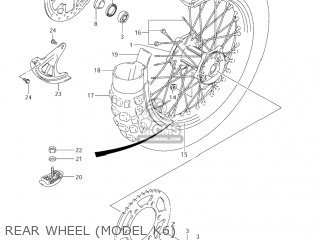 REAR WHEEL (MODEL K6) - RM125 2006 (K6) USA (E03)