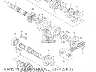 TRANSMISSION (MODEL K1/K2/K3) - RM125 2006 (K6) USA (E03)