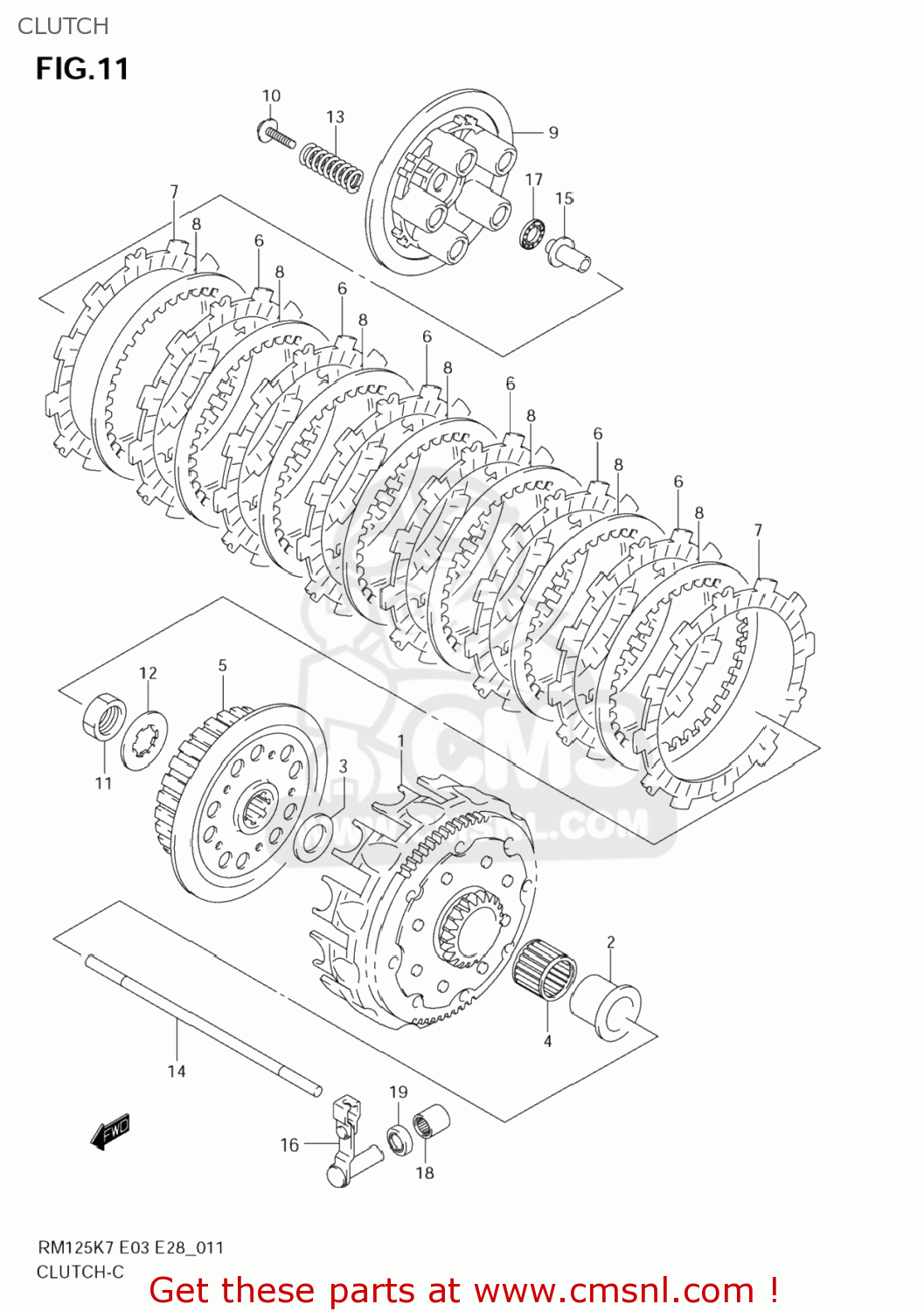 CLUTCH RM125 2007 (K7) USA (E03)