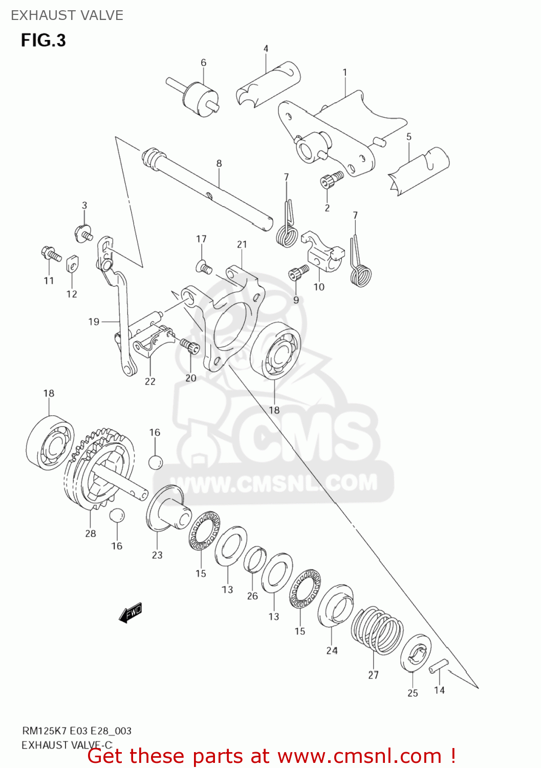 EXHAUST VALVE RM125 2007 (K7) USA (E03)