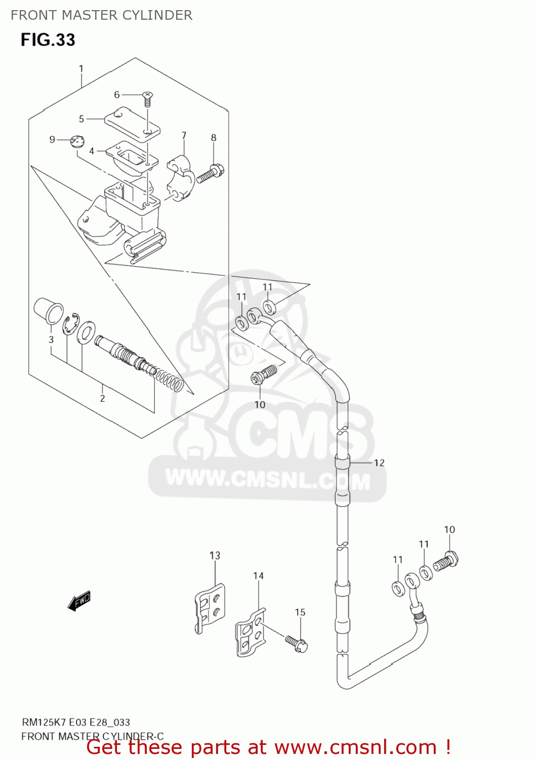 FRONT MASTER CYLINDER RM125 2007 (K7) USA (E03)