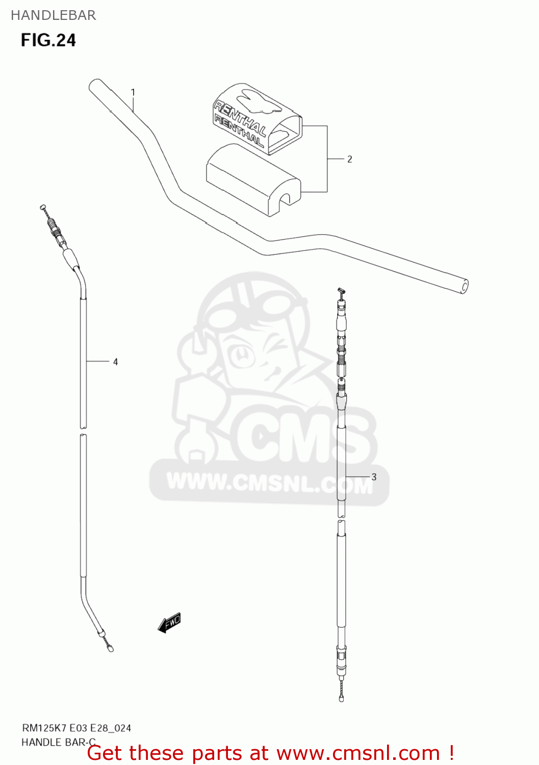 HANDLEBAR RM125 2007 (K7) USA (E03)