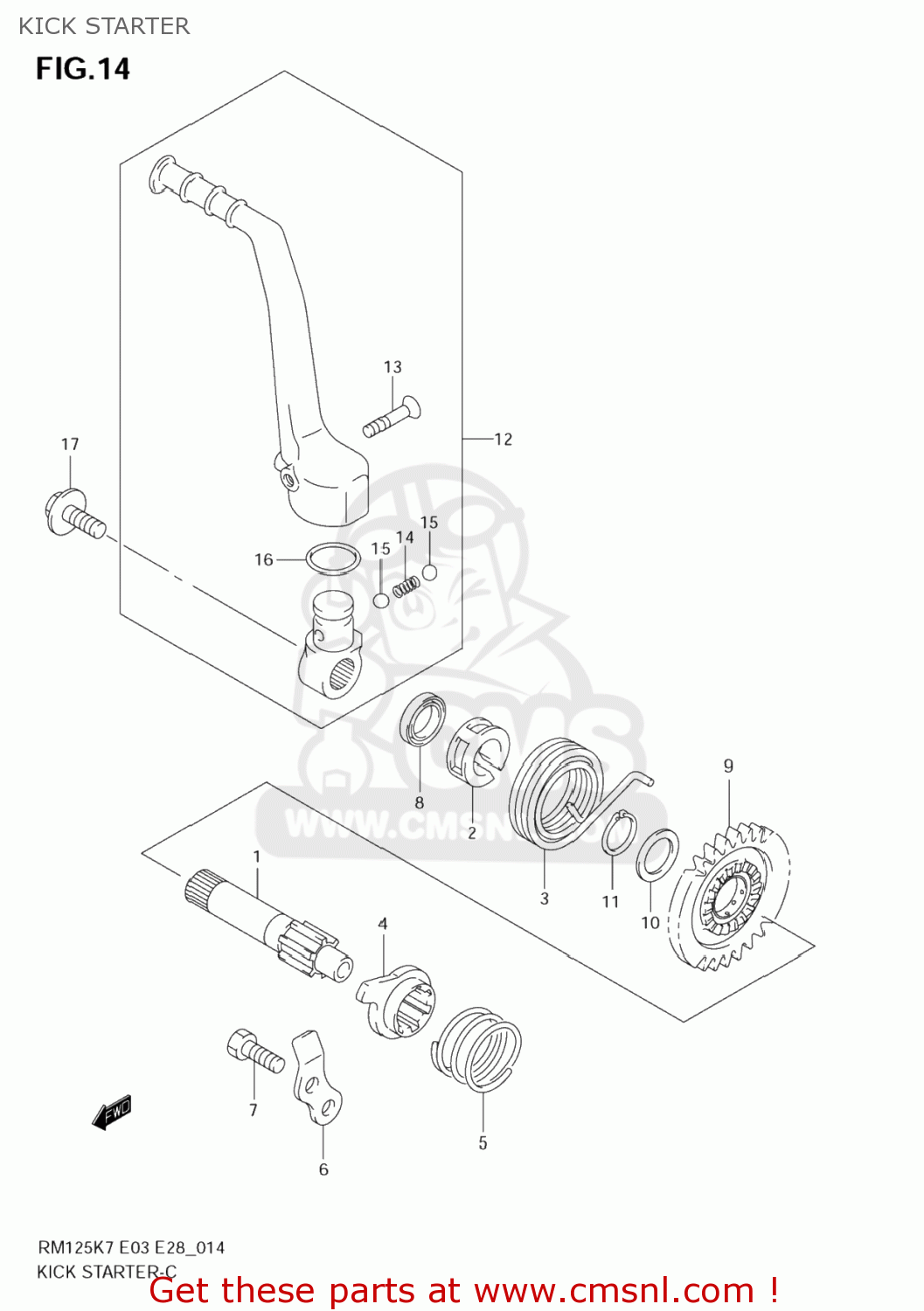 KICK STARTER RM125 2007 (K7) USA (E03)