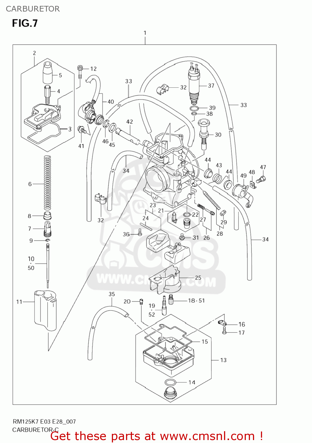 CARBURETOR RM125 2008 (K8) USA (E03)