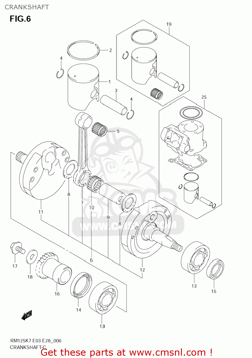 CRANKSHAFT RM125 2008 (K8) USA (E03)
