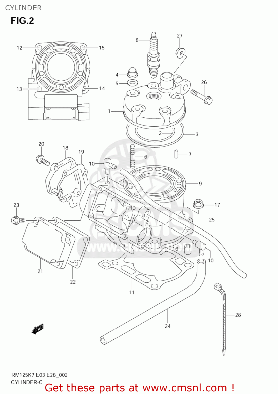 CYLINDER RM125 2008 (K8) USA (E03)