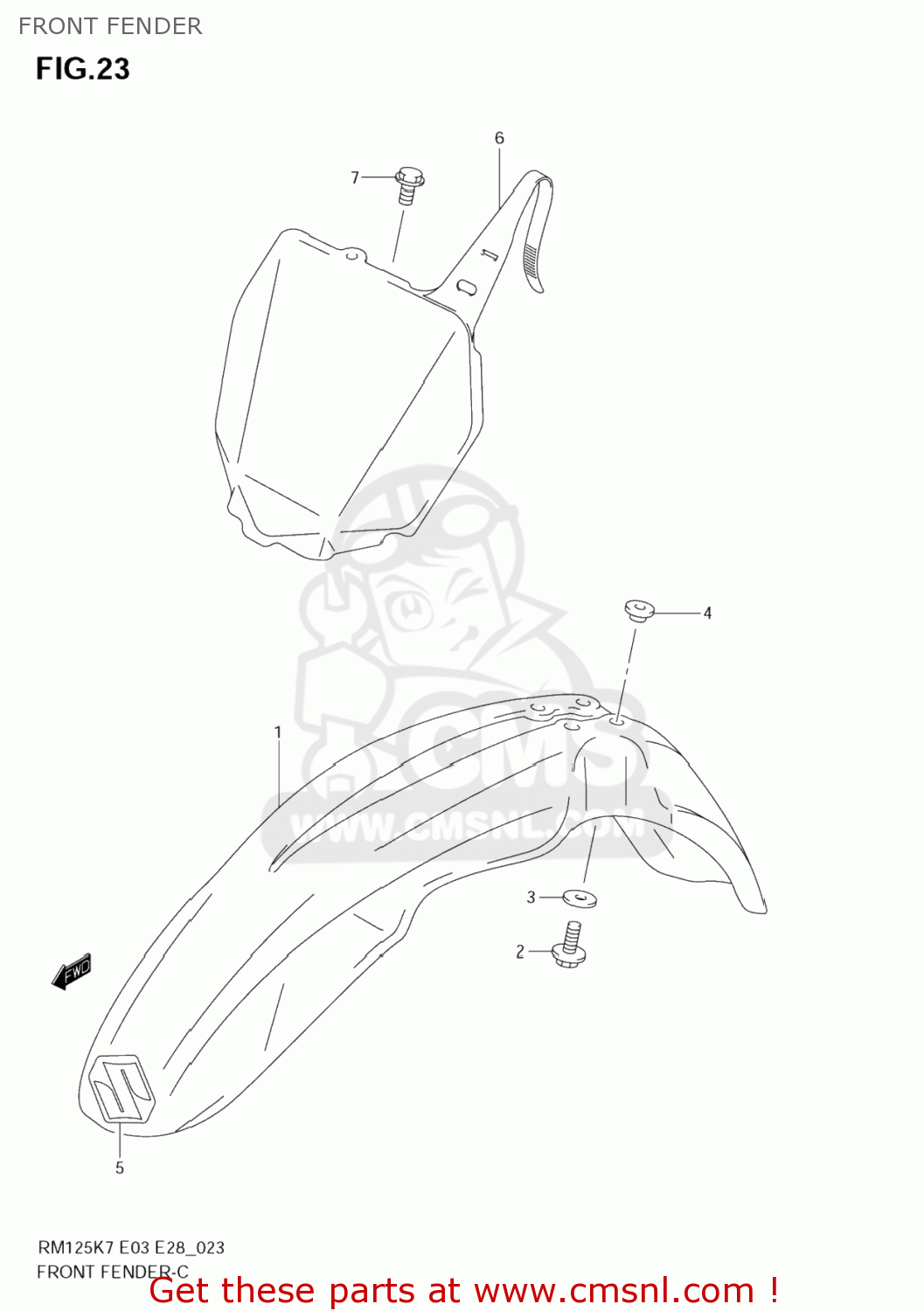 FRONT FENDER RM125 2008 (K8) USA (E03)